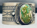 Important Damale Turquoise Native American Navajo Sterling Silver Chee Bracelet-Nativo Arts
