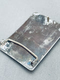 Heavy Big Vintage Native American Navajo Spiderweb Turquoise Sterling Silver Buckle-Nativo Arts