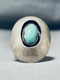 Shadowbox Vintage Native American Navajo Turquoise Sterling Silver Ring Old-Nativo Arts