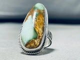 Signed Native American Navajo Royston Turquoise Sterling Silver Ring-Nativo Arts