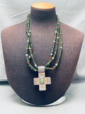 The Best Tony Aguilar Sr Vintage Kewa Sterling Silver Jade Turquoise Necklace-Nativo Arts