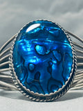 Paua Shell!!! Rare Vintage Native American Navajo Sterling Silver Bracelet-Nativo Arts