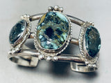 One Of The Best Vintage Native American Navajo Variscite Sterling Silver Bracelet-Nativo Arts