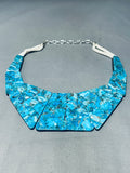 Native American One Of The Most Beautiful Santo Domingo Turquoise Sterling Silver Necklace-Nativo Arts