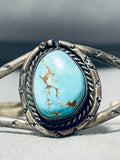 Unrivaled Vintage Native American Navajo Pilot Mountain Turquoise Sterling Silver Bracelet-Nativo Arts