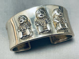 Very Unique Vintage Southwest Sterling Silver Storyteller Bracelet Cuff-Nativo Arts
