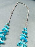 Exquisite 176 Grams Native American Navajo Heishi Kingman Turquoise Sterling Silver Necklace-Nativo Arts