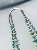 Early Very Rare Vintage Native American Navajo Cerrillos Turquoise Jacla Necklace Old