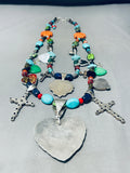 Gasp! One Of The Most Impressive Vintage Turquoise Sterling Silver Necklace-Nativo Arts