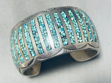 Difficult Technique Rectangular Inlay Turquoise Vintage Native American Navajo Bracelet-Nativo Arts