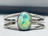 Beautiful Vintage Native American Navajo Green Turquoise Sterling Silver Bracelet-Nativo Arts