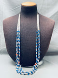The Best Vintage Native American Navajo Denim Lapis Bear Fetish Heishi Necklace Old-Nativo Arts