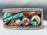 Best Victor Moses Begay Vintage Native American Navajo Turquoise Inlay Sterling Silver Bracelet-Nativo Arts