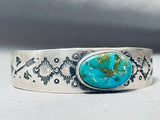 Jean Dale Vintage Native American Navajo Pilot Mountain Turquoise Sterling Silver Bracelet-Nativo Arts