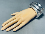 One Of The Coolest Vintage Southwest Sterling Silver Bracelet Cuff-Nativo Arts