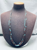 One Of The Best Vintage Navajo Turquoise Heishi Sterling Silver Necklace-Nativo Arts