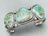 One Of The Most Unique Vintage Native American Navajo Royston Turquoise Sterling Silver Bracelet-Nativo Arts