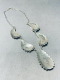 Dropdead Gorgeous Vintage Native American Navajo Pink Shell Sterling Silver Necklace-Nativo Arts