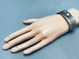 One Of The Most Unique Vintage Native American Navajo Green Turquoise Sterling Silver Bracelet-Nativo Arts