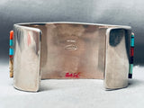 6.5 Inch Wrist Vintage Native American Navajo Tommy Jackson Inlay Sterling Silver Bracelet-Nativo Arts