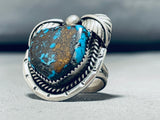 One Of The Best Vintage Bisbee Turquoise Sterling Silver Ring Old-Nativo Arts