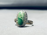 Early Vintage Native American Navajo Cerrillos Turquoise Sterling Silver Ring Old-Nativo Arts