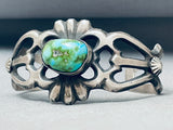 Extraordinary Native American Navajo Carico Lake Turquoise Sterling Silver Signed Bracelet-Nativo Arts