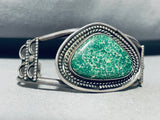 Early Damale Turquoise Vintage Native American Navajo Sterling Silver Bracelet Cuff-Nativo Arts