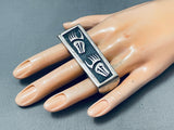 Extremely Rare Triple Finger Vintage Navajo Sterling Silver Ring-Nativo Arts