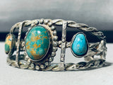 Important Early Vintage Native American Navajo Turquoise Sterling Silver Bracelet-Nativo Arts