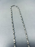 One Of Most Unique Ever Vintage Native American Navajo Green Turquoise Sterling Silver Necklace-Nativo Arts
