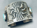 Native American 127 Gram Concho Hand Wrought Sterling Silver Turquoise Bracelet-Nativo Arts