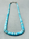 Native American Beautiful Vintage Santo Domingo Turquoise Sterling Silver Necklace-Nativo Arts