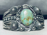 Early Vintage Native American Navajo Royston Turquoise Sterling Silver Button Bracelet-Nativo Arts