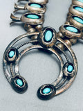 Womens Vintage Native American Navajo Turquoise Sterling Silver Squash Blossom Necklace-Nativo Arts