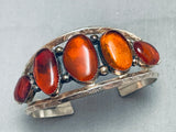 One Of The Best Ever Vintage Native American Navajo Amber Sterling Silver Bracelet-Nativo Arts