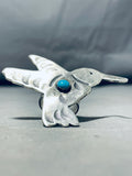 Wonderful Vintage Native American Navajo Blue Gem Turquoise Sterling Silver Hummingbird Ring-Nativo Arts