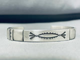 Important Darryl Dean Begay Native American Navajo Sterling Silver Brushed Finish Bracelet-Nativo Arts