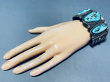 One Of The Best Ever Vintage Native American Navajo Turquoise Sterling Silver Bracelet-Nativo Arts