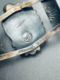 Domed Spiderweb Turquoise Vintage Native American Navajo Sterling Silver Bracelet-Nativo Arts