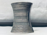200 Gram 4 Inch Tall Vintage Sterling Silver Southwest Bracelet Cuff-Nativo Arts