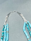 Dropdead Gorgeous Vintage Native American Navajo Deep Blue Turquoise Sterling Silver Necklace-Nativo Arts