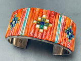 Most Unique Vintage Southwest Shell Inlay Sterling Silver Bracelet-Nativo Arts