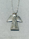 Perry Family Famous! Marvelous Vintage Native American Navajo Sterling Silver Angel Necklace-Nativo Arts