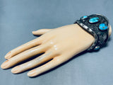 115 Grams Vintage Native American Navajo 1970's Turquoise Sterling Silver Bracelet-Nativo Arts