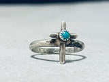 Special Vintage Native American Navajo Malachite Sterling Silver Cross Ring-Nativo Arts