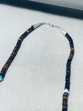 Native American Buffalo Love Vintage Santo Domingo Hand Carved Sterling Silver Necklace-Nativo Arts