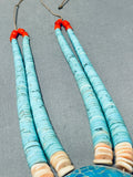 Native American Unbelievable Vintage Santo Domingo Blue Gem Turquoise, Shell Necklace-Nativo Arts