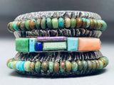 237 Grams! 6' Wrist Vintage Navajho Green Turquoise Sterling Silver Bracelet-Nativo Arts