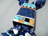 Native American One Of The Best Santo Domingo Lapis Turquoise Necklace-Nativo Arts